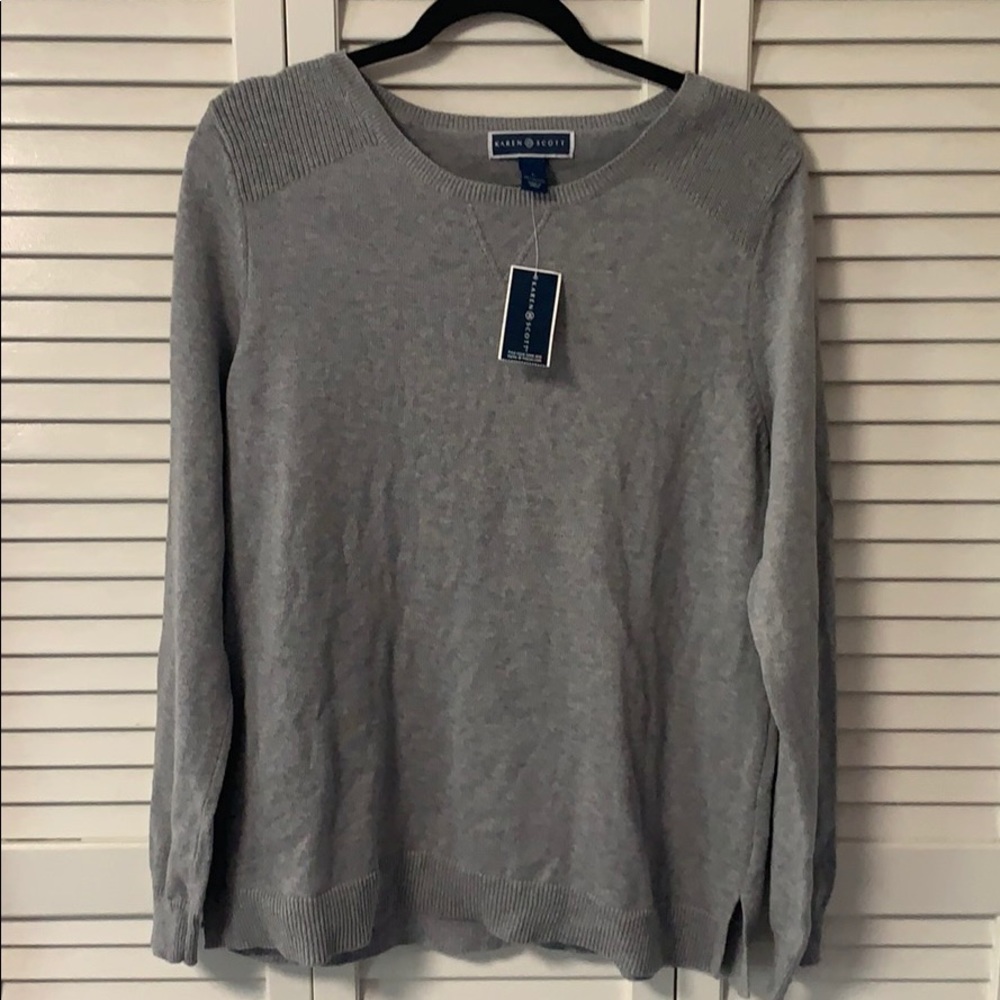 NWT Karen Scott 100% cotton sweater. Size large